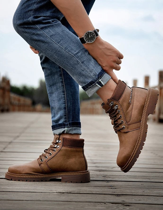 Bota Masculina de Inverno em Couro Legítimo - Smash