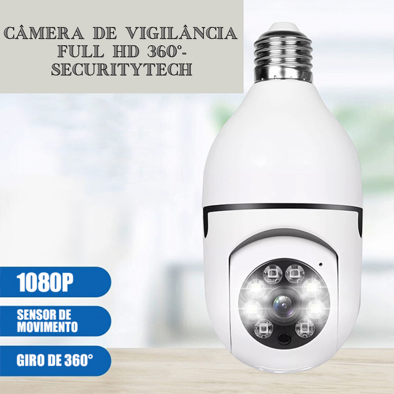 Câmera de Vigilância Full HD 360°- Security Tech