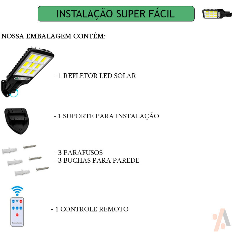 Refletor Solar Led Com Controle Remoto - Eco Light